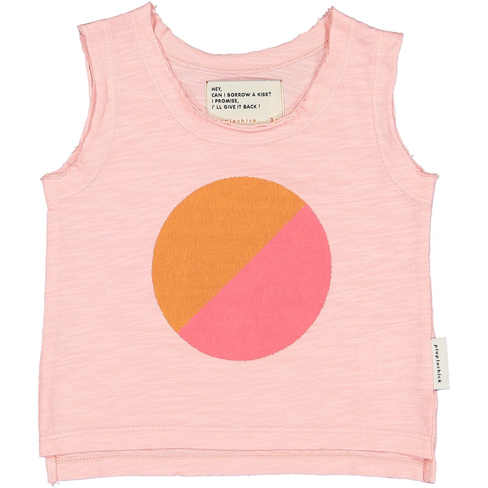 Camiseta algodón bebé niña sin mangas rosa Piupiuchick