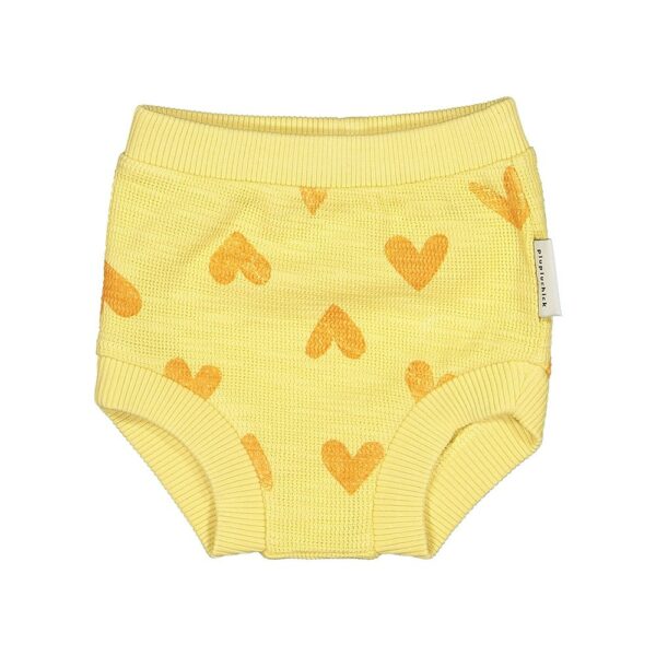 Culotte bebé algodón amarillo corazones naranjas Piupiuchick