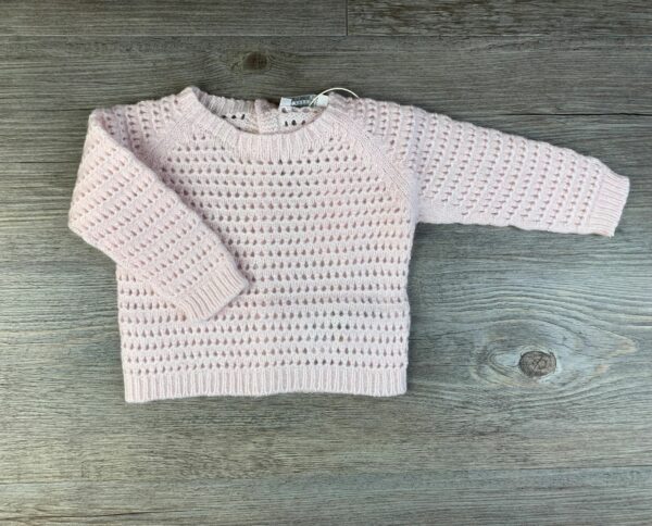 Jersey de lana rosa calado WeDoble